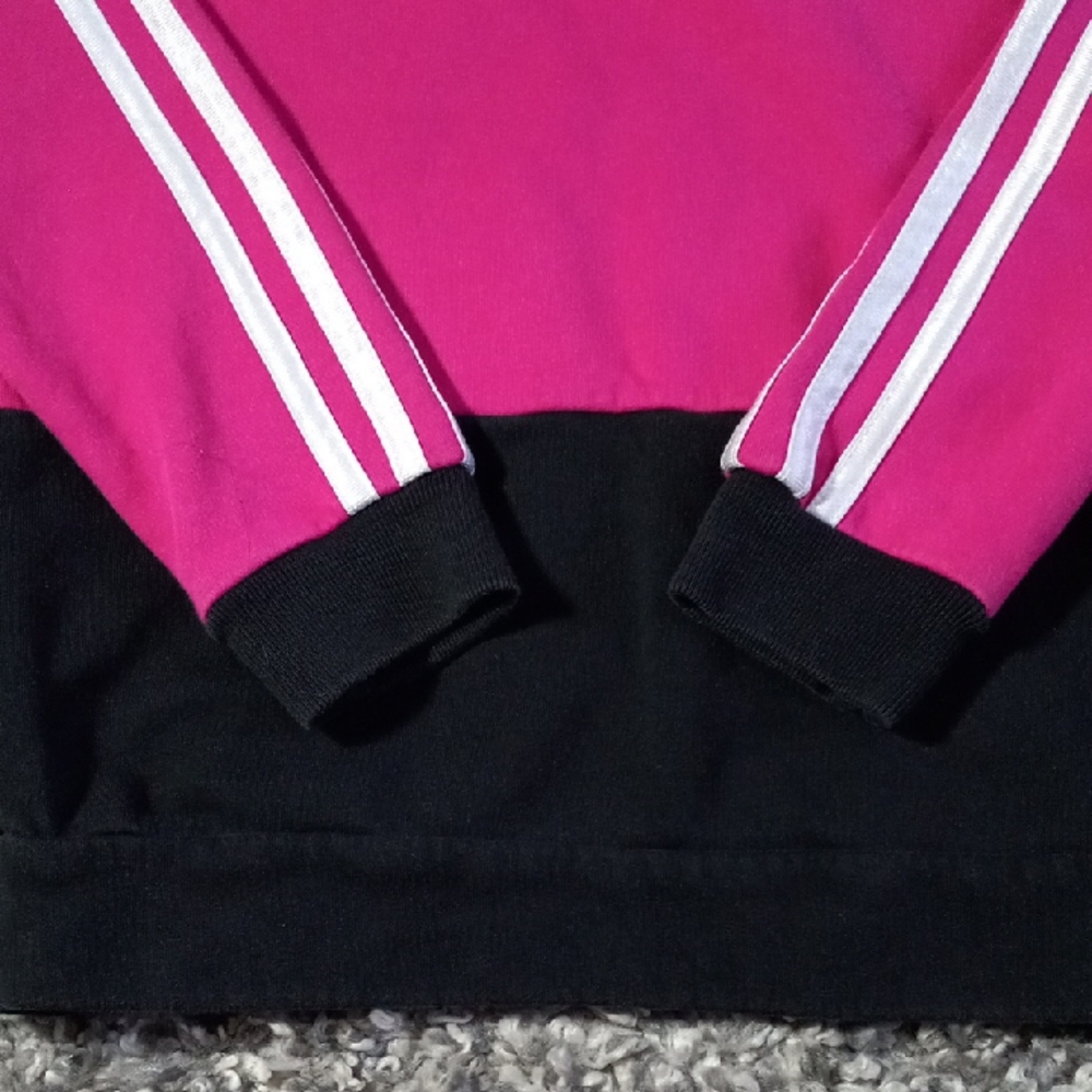 Kids Adidas Classic Pink and Black Hoodie Size 7 Girl - Picture 7 of 7
